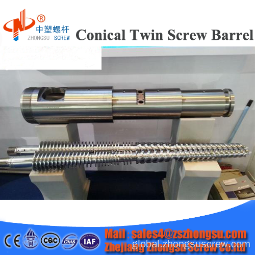 Conical twin screw barrel Conical Screw Barrel For Plastic Waste Recycle Extruder Supplier